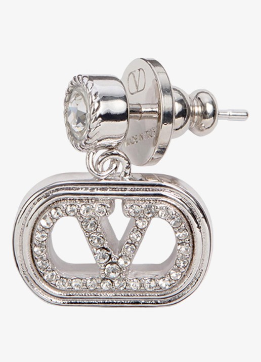 Valentino Garavani Oorknopjes met logo - detail 3 zilver