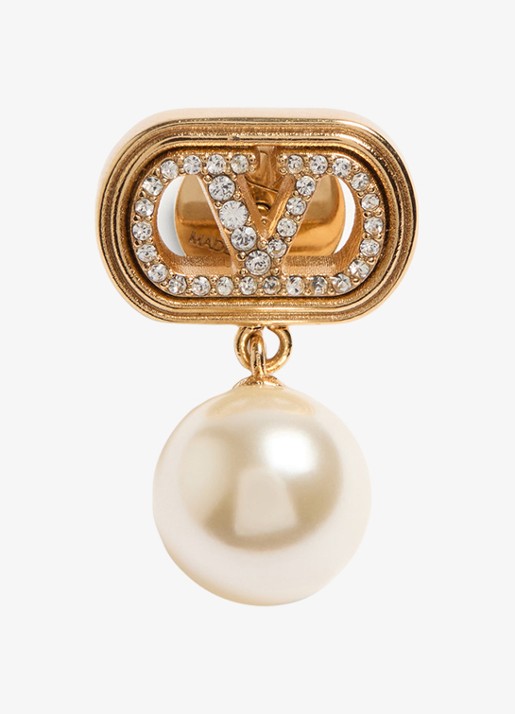 Valentino Garavani Oorstekers met hanger en logo - detail 4 goud