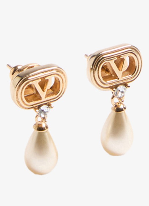 Valentino Garavani Oorstekers met logo - voorkant 3 goud