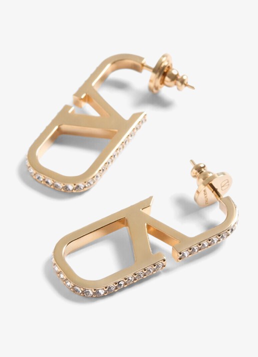 Valentino Garavani Oorstekers met logo - voorkant 3 goud