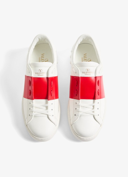 Valentino Garavani Open sneaker van kalfsleer - detail 4 wit