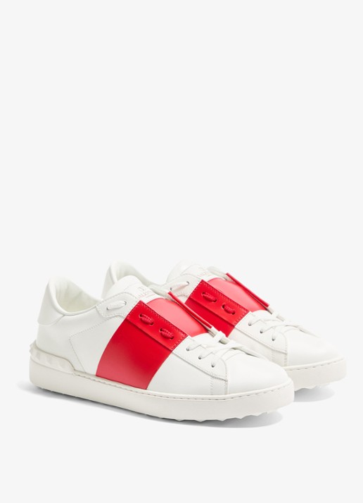 Valentino Garavani Open sneaker van kalfsleer - voorkant 3 wit