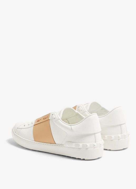 Valentino Garavani Open sneaker van kalfsleer - achterkant 3 beige