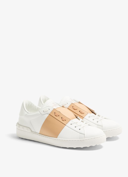 Valentino Garavani Open sneaker van kalfsleer - detail 4 beige