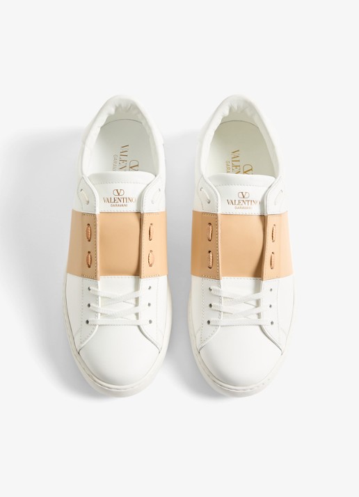 Valentino Garavani Open sneaker van kalfsleer - detail 5 beige