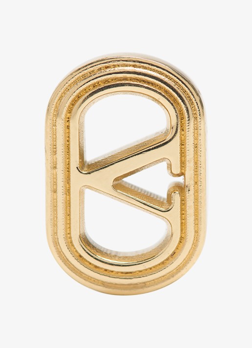 Valentino Garavani Ovalette oorstekers met logo - detail 3 goud