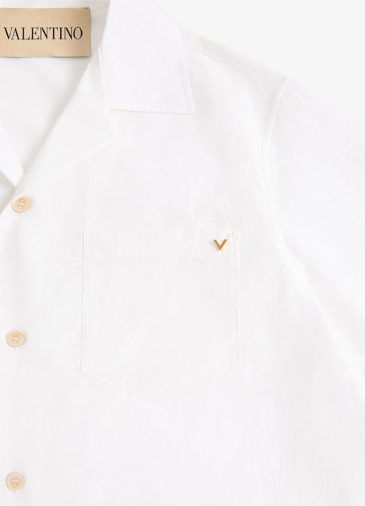 Valentino Garavani Oversized fit overhemd met borstzak - detail 6 wit