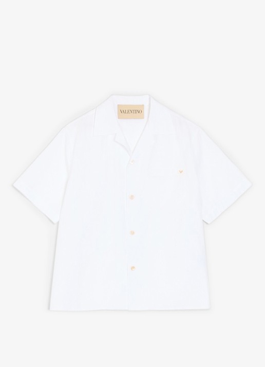 Valentino Garavani Oversized fit overhemd met borstzak - voorkant 7 wit