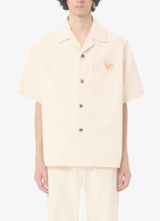 Valentino Garavani Oversized fit overhemd van denim met borstzak