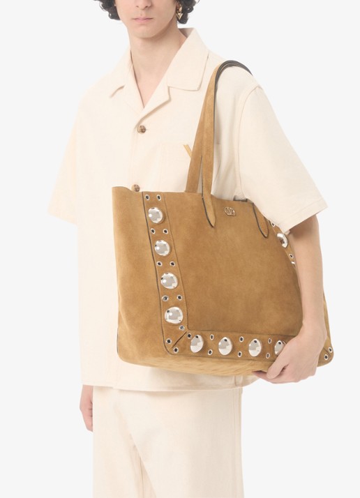 Valentino Garavani Oversized fit overhemd van denim met borstzak - detail 6 creme