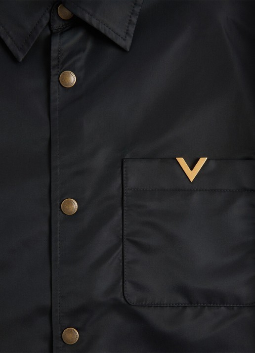 Valentino Garavani Oversized fit overshirt met borstzak - detail 7 zwart