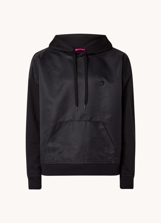 Valentino Garavani Oversized hoodie met stud - voorkant 2 zwart