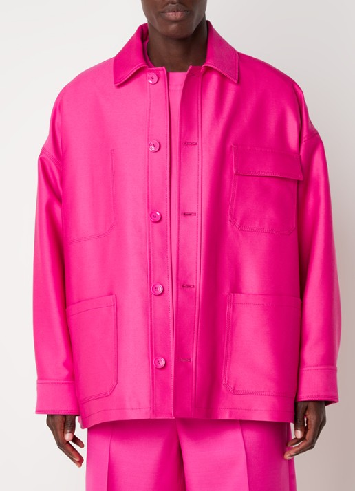Valentino Garavani Oversized jack met steekzakken - detail 4 roze