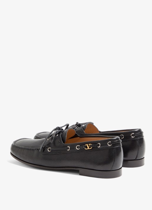 Valentino Garavani Palm Avenue bootschoen van leer - achterkant 6 zwart