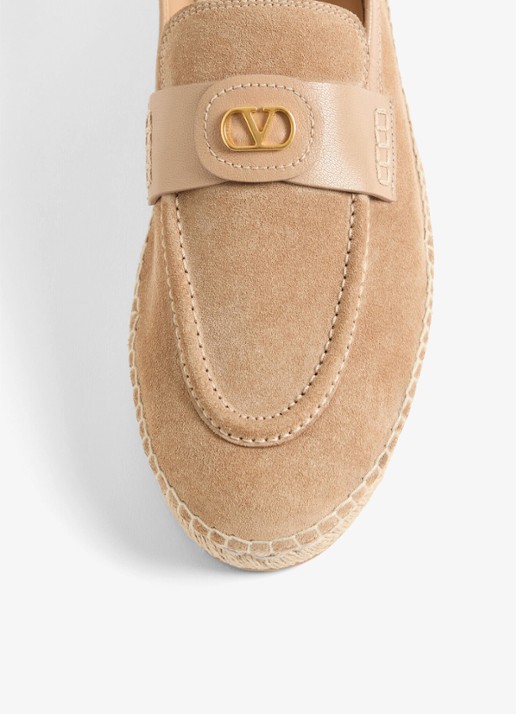 Valentino Garavani Palm Avenue espadrille van kalfssuède - detail 6 beige