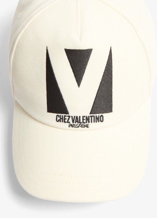Valentino Garavani Pet met logoborduring - detail 4 gebroken wit