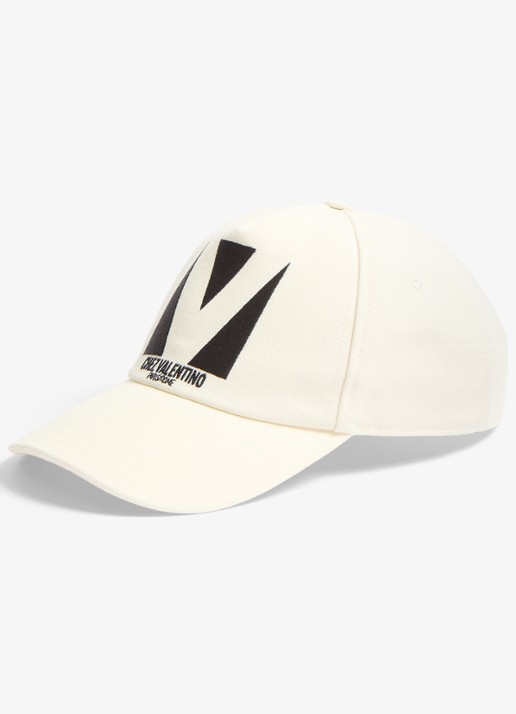 Valentino Garavani Pet met logoborduring - voorkant 2 gebroken wit