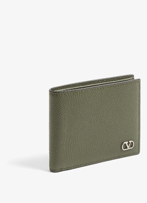 Valentino Garavani Portemonnee van kalfsleer - detail groen