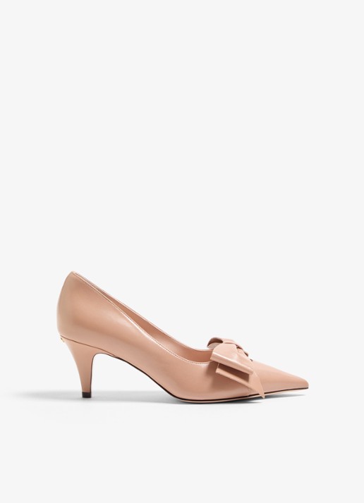 Valentino Garavani Pump van leer - voorkant 2 beige