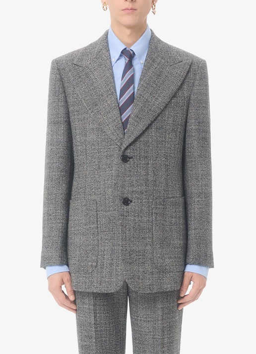 Valentino Garavani Regular fit colbert van scheerwol met gemêleerd dessin