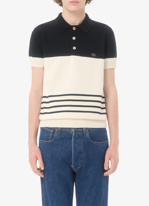 Valentino Garavani Regular fit fijngebreide polo van wol