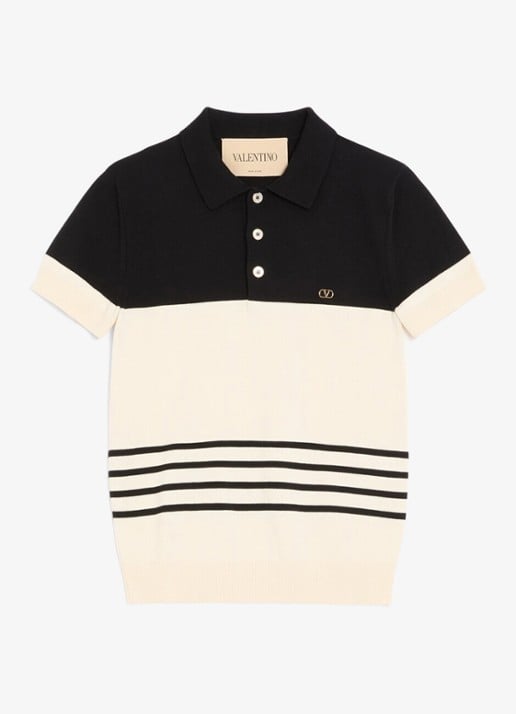 Valentino Garavani Regular fit fijngebreide polo van wol