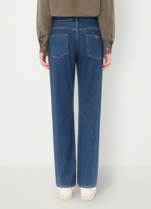 Valentino Garavani Regular fit jeans met donkere wassing - achterkant 3 indigo