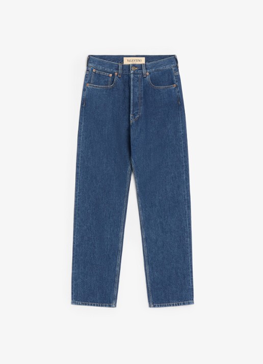 Valentino Garavani Regular fit jeans met donkere wassing - voorkant indigo