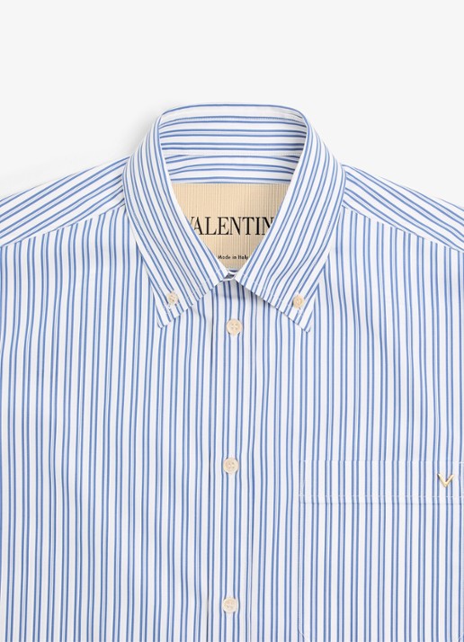 Valentino Garavani Regular fit overhemd met streepprint en borstzak - detail 5 blauw