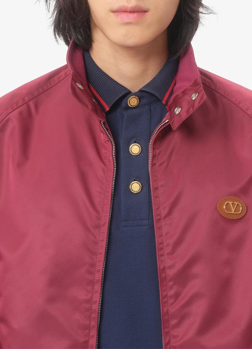 Valentino Garavani Regular fit polo met logoborduring - detail 3 donkerblauw
