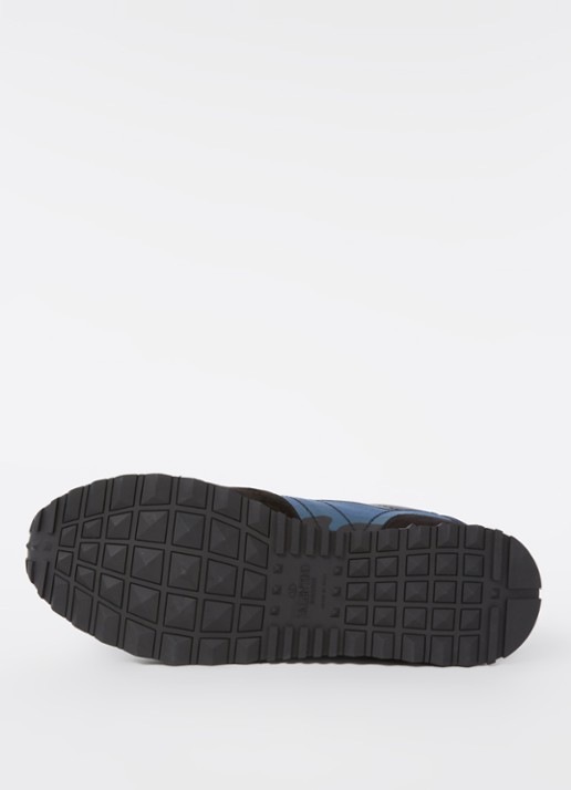 Valentino Garavani Rockrunner sneaker van leer met suède details - detail 7 blauw