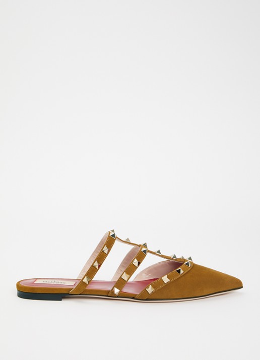 Valentino Garavani Rockstud muiltje van suède met studs