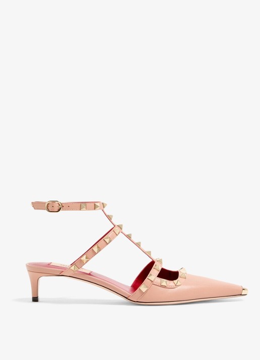 Valentino Garavani Rockstud sandalette van geitenleer met studs