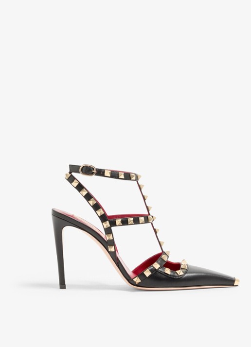 Valentino Garavani Rockstud sandalette van geitenleer met studs