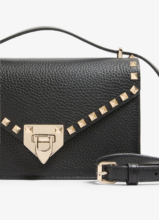 Valentino Garavani Rockstud Small schoudertas van kalfsleer - detail 6 zwart