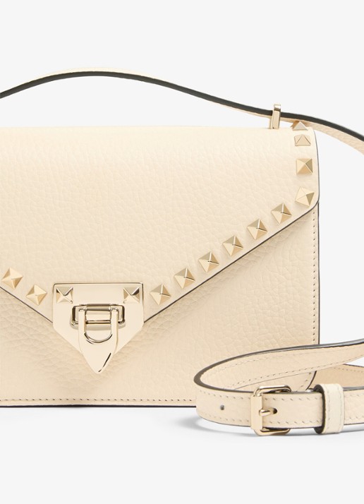 Valentino Garavani Rockstud Small schoudertas van kalfsleer - detail 6 creme
