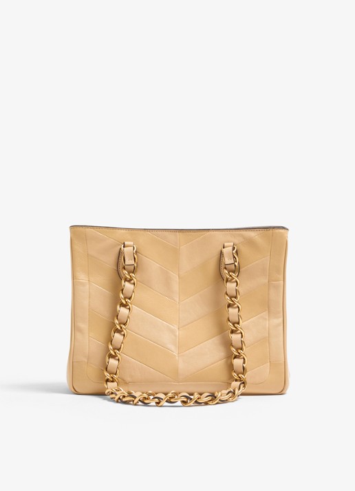 Valentino Garavani Shopper van lamsleer - achterkant 6 beige