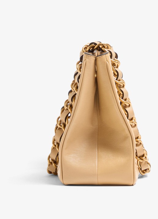Valentino Garavani Shopper van lamsleer - detail 3 beige