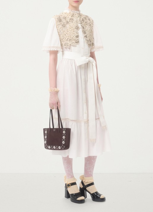 Valentino Garavani Shopper van suède met studs - detail 6 donkerbruin