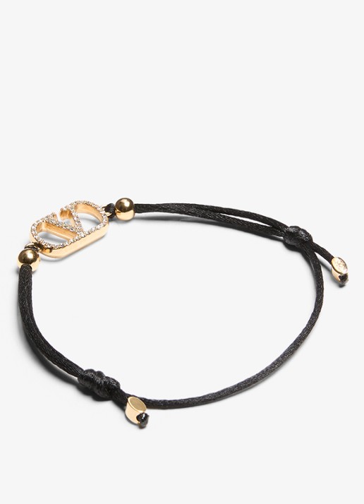 Valentino Garavani Signature armband met logo - detail 3 zwart