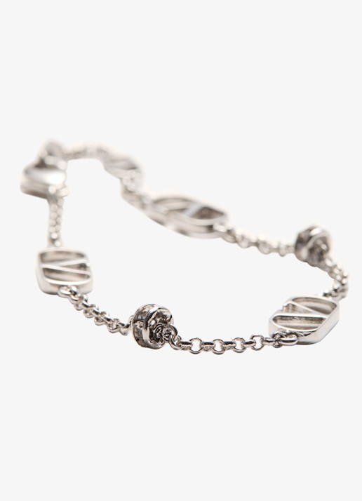 Valentino Garavani Signature armband met logo - detail 3 zilver