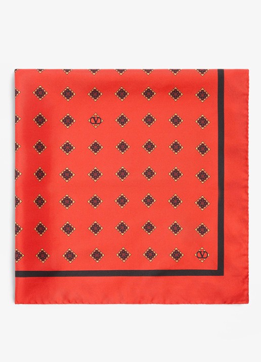 Valentino Garavani Sjaal van zijde met print 60 x 60 cm