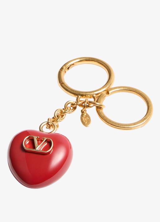 Valentino Garavani Sleutelhanger met logo - voorkant 2 goud