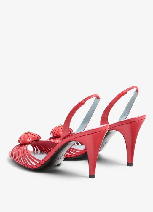 Valentino Garavani Slingback van geitenleer - achterkant rood