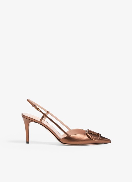 Valentino Garavani Slingback van schapenleer met metallic finish