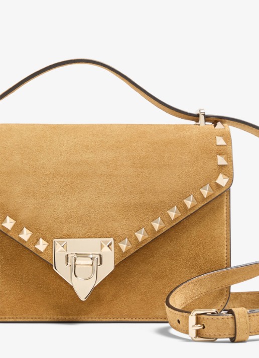 Valentino Garavani Small crossbodytas van lamssuède - detail 6 camel