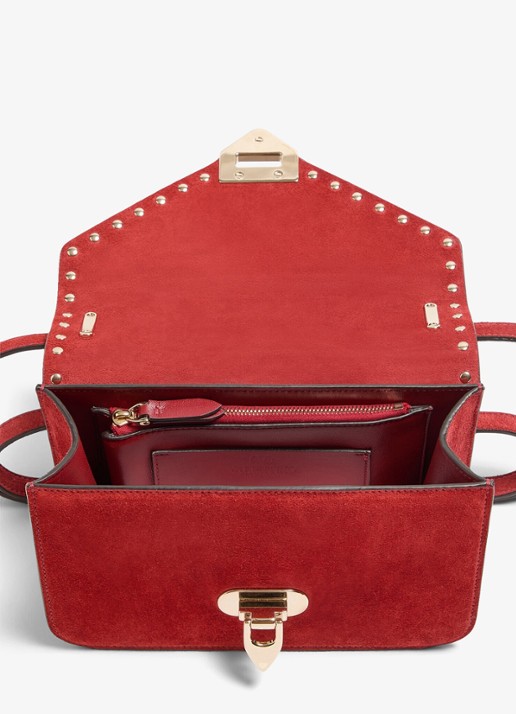 Valentino Garavani Small crossbodytas van lamssuède - detail 5 rood