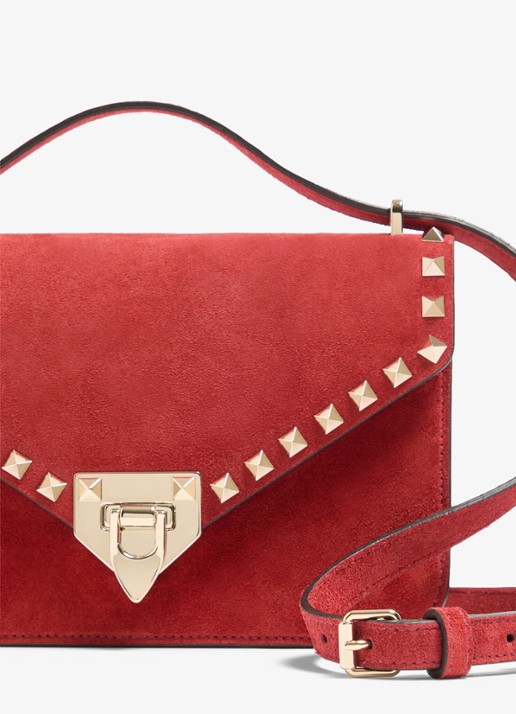 Valentino Garavani Small crossbodytas van lamssuède - detail 6 rood