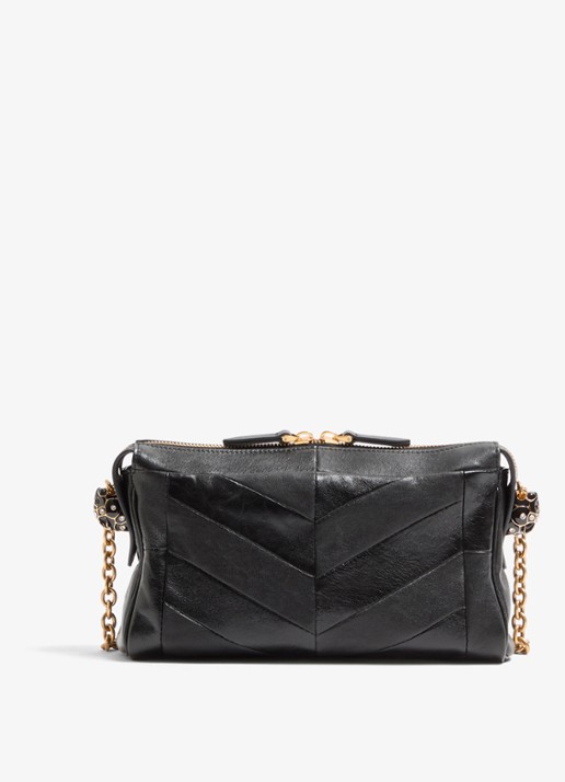 Valentino Garavani Small schoudertas van lamsleer - achterkant 6 zwart