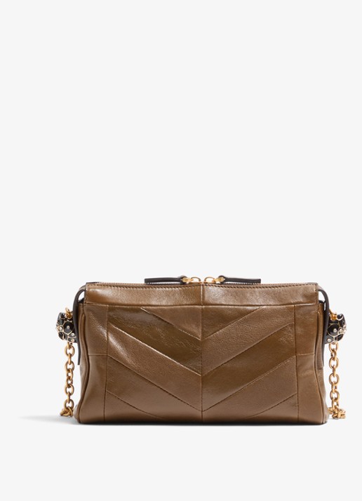 Valentino Garavani Small schoudertas van lamsleer - achterkant 4 bruin